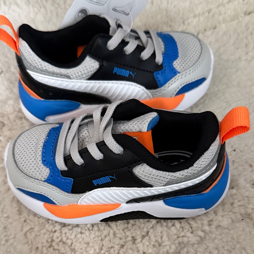 Puma Kids Sneakers - Gray, Blue, and Orange nwt